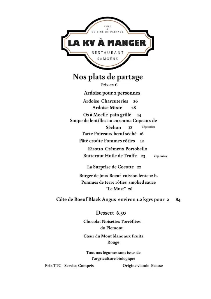 Menu_La Kv à manger_Samoëns_image_1