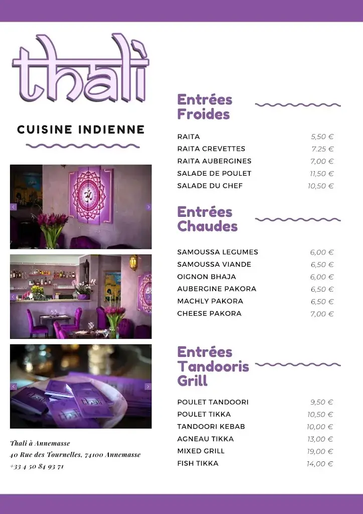 Menu_Thali Restaurant_Annemasse_immagine_2