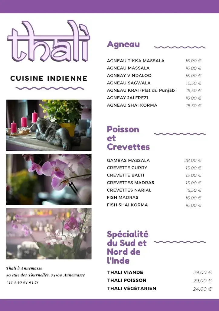 Menu_Thali Restaurant_Annemasse_immagine_3