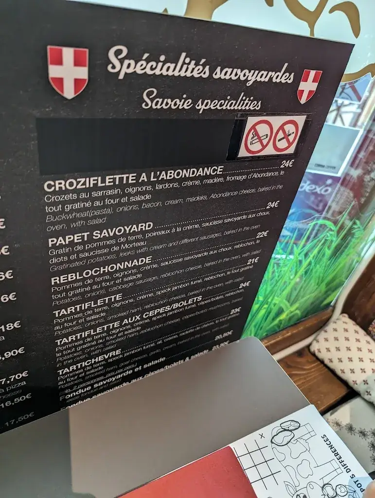 Menu_Restaurant Le Sérac (restaurant, pizzeria, spécialités savoyardes)_Samoëns_image_2