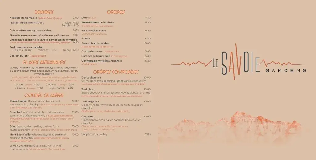 Menu_BRASSERIE RESTAURANT LE SAVOIE_Samoëns_immagine_2