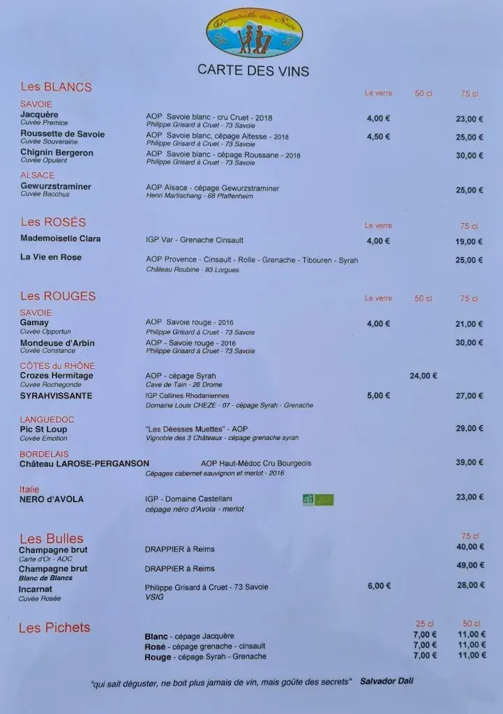 Menu_Demoiselle des Saix_Samoëns_image_2