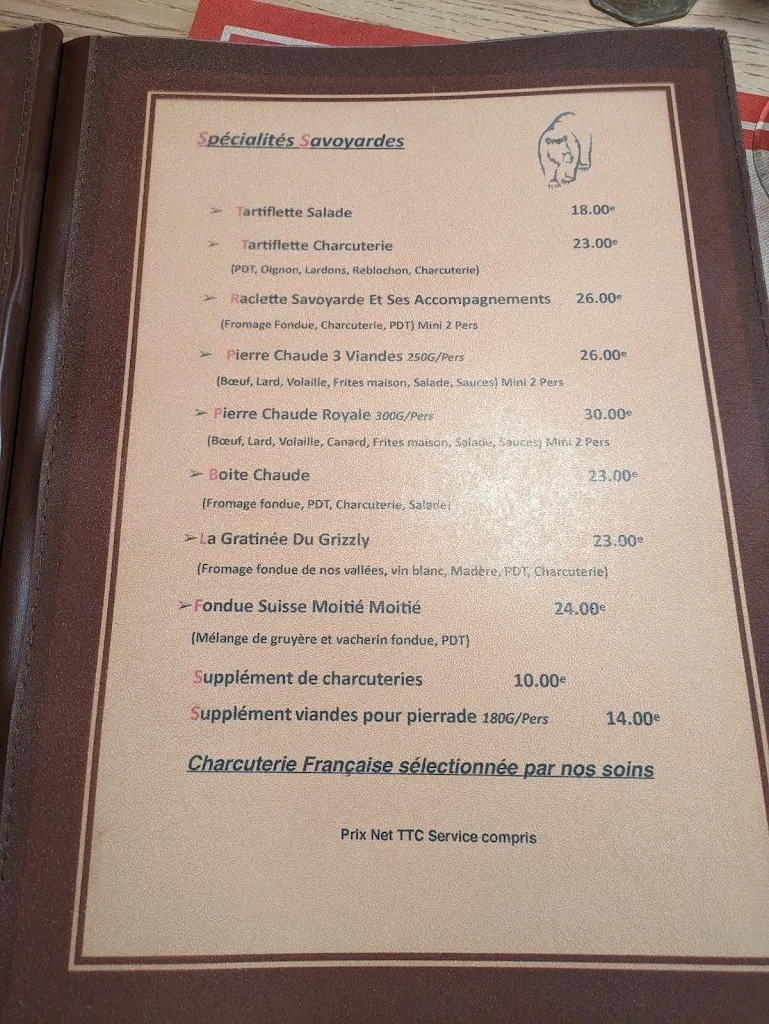 Menü_Le Grizzly_Taninges_Bild_1
