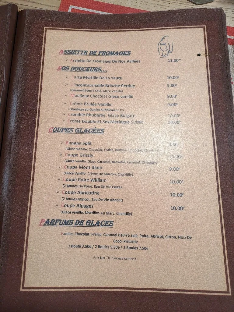 Menü_Le Grizzly_Taninges_Bild_2