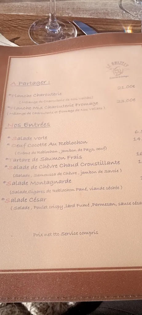 Menü_Le Grizzly_Taninges_Bild_4