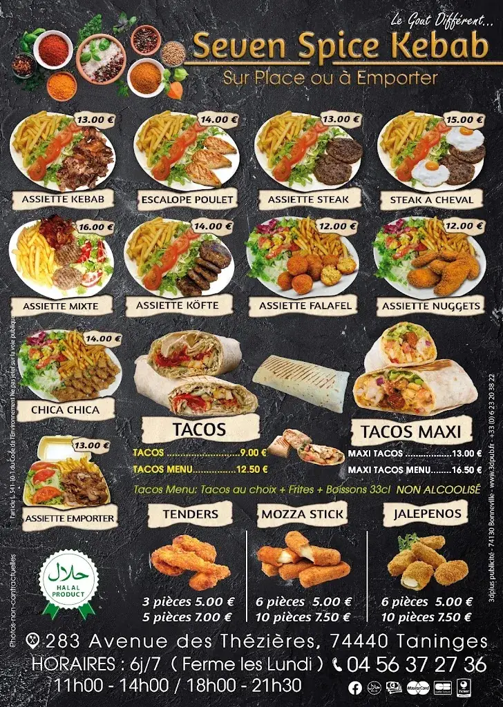 Menu_Seven Spice kebab Taninges_Taninges_immagine_1