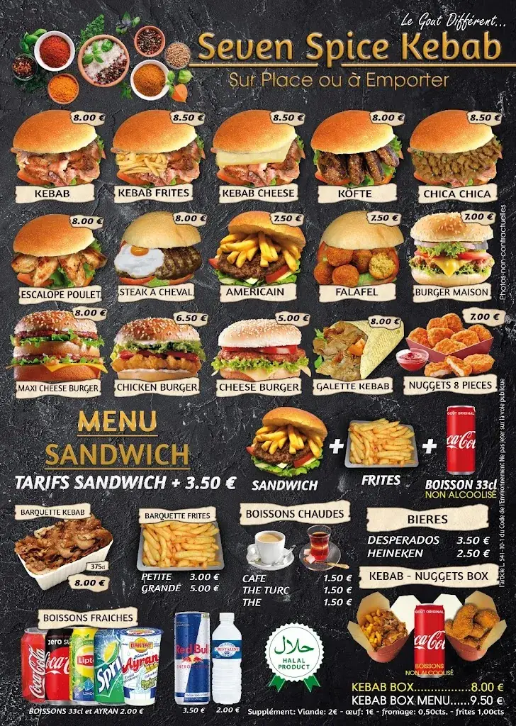 Menu_Seven Spice kebab Taninges_Taninges_immagine_2