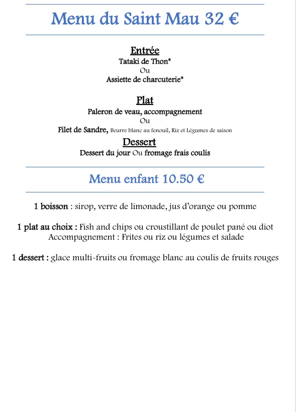 Menu_Restaurant - La chaumière Saint-Maurice_Fillière_image_4