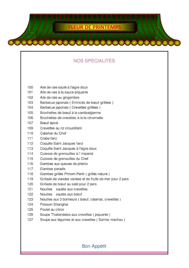 Menü_Restaurant Fleur de Printemps_Annemasse_Bild_1