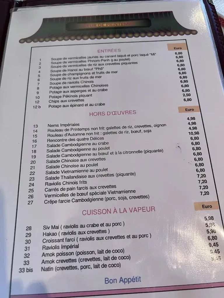 Menü_Restaurant Fleur de Printemps_Annemasse_Bild_2