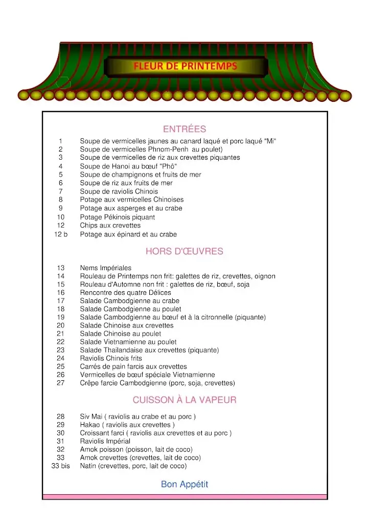 Menü_Restaurant Fleur de Printemps_Annemasse_Bild_3