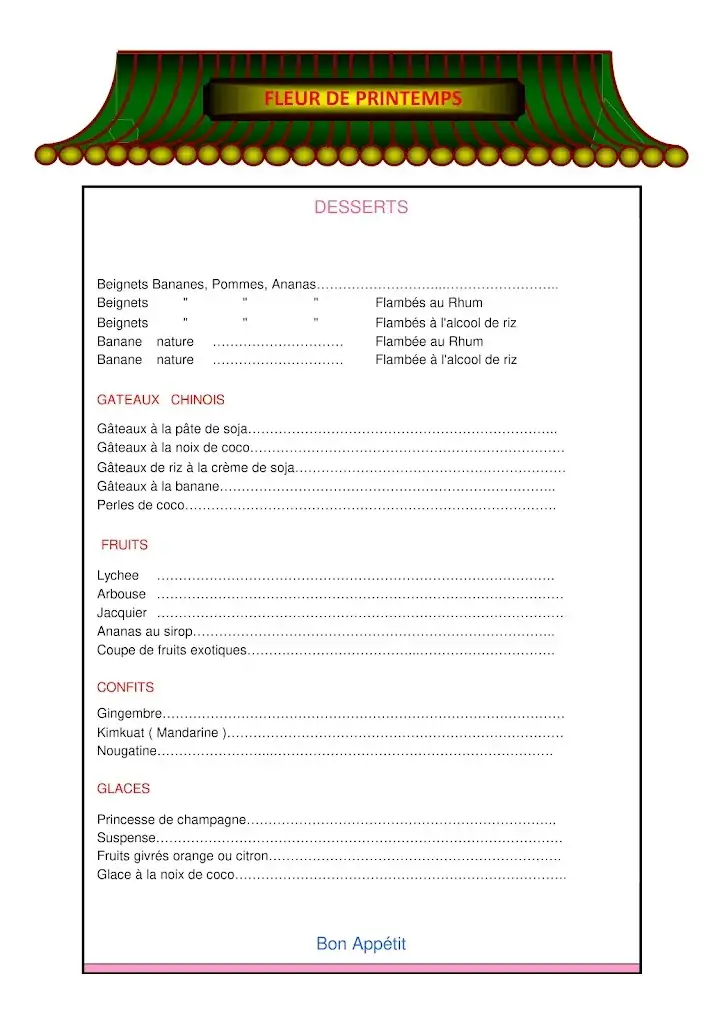 Menü_Restaurant Fleur de Printemps_Annemasse_Bild_4