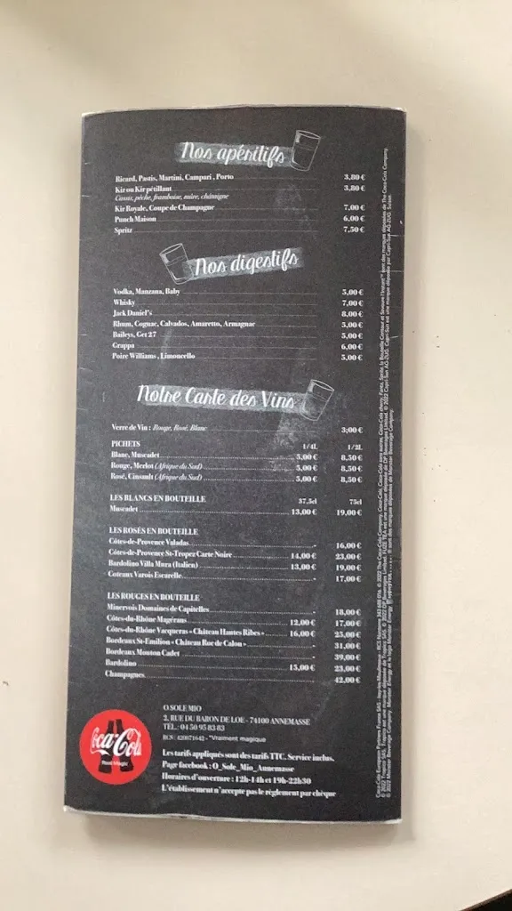 Menu_O Sole Mio - Restaurant Annemasse_Annemasse_immagine_2