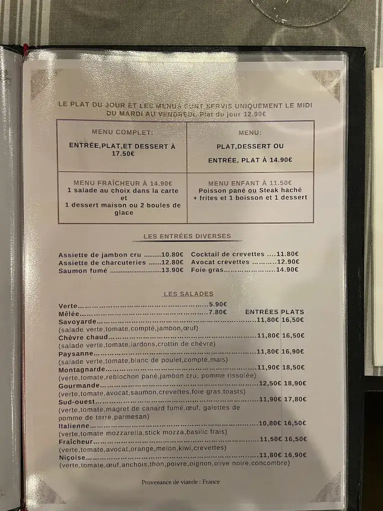 Menu_restaurant le plazza_Annemasse_image_1