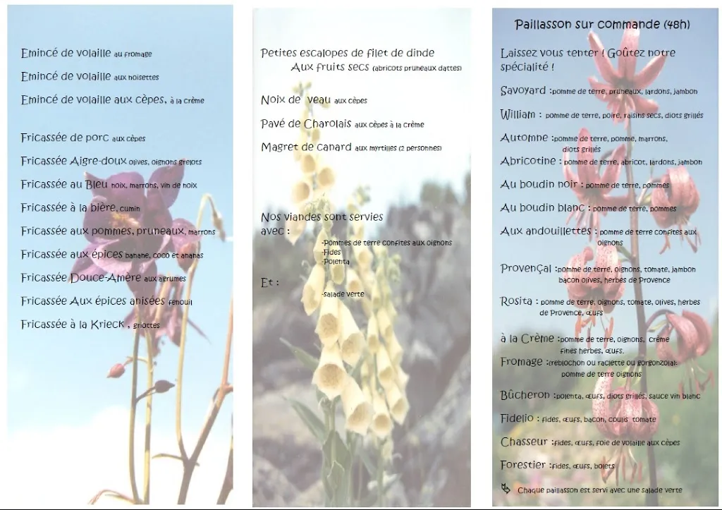 Menu_Restaurant La Lierre_Ugine_image_1