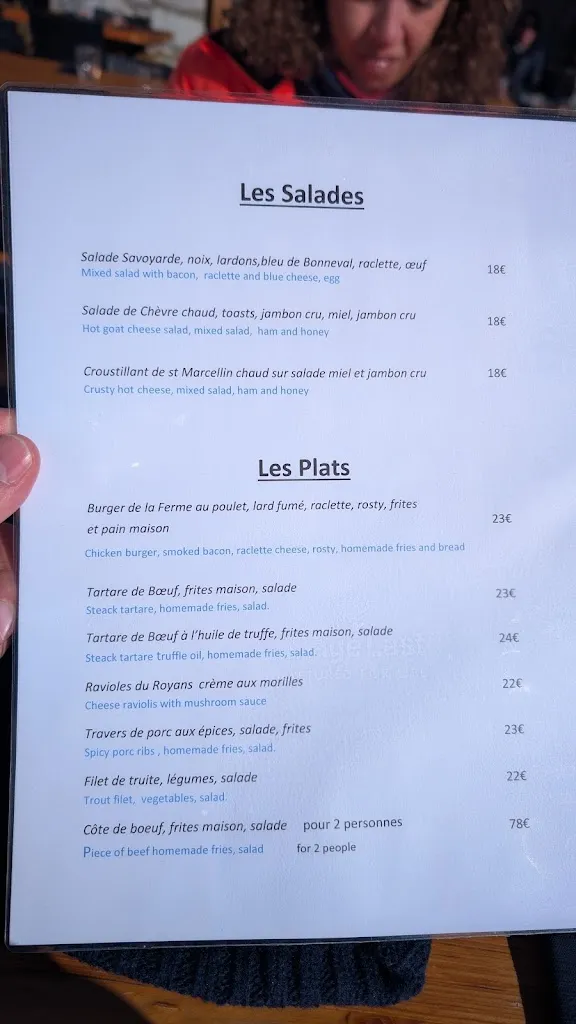 Menu_La Ferme des 3 Capucines_Tignes_image_1
