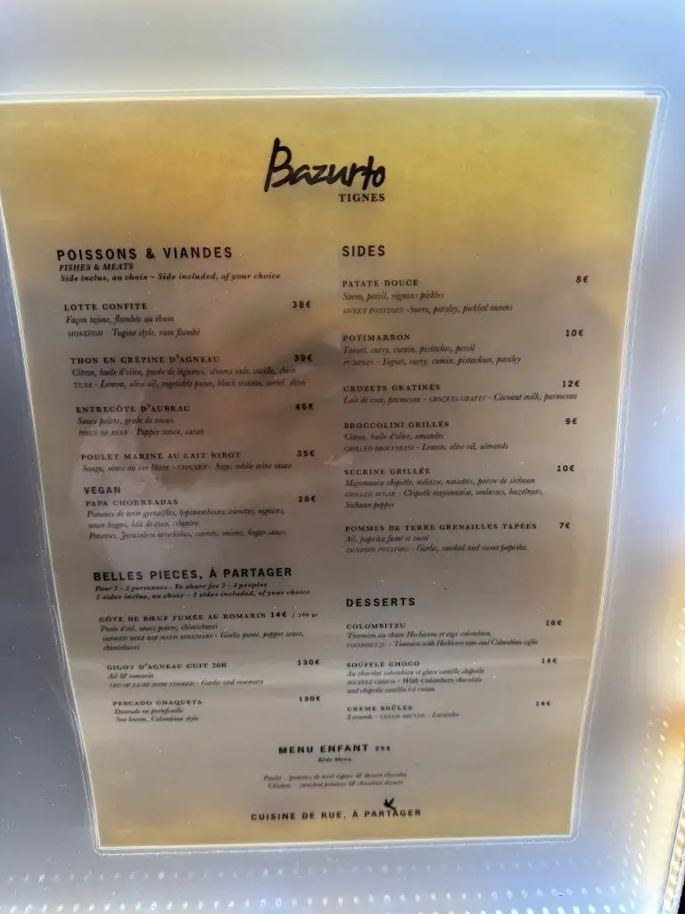 Menu_Bazurto Tignes - Festive Restaurant by Juan Arbelaez_Tignes_image_4