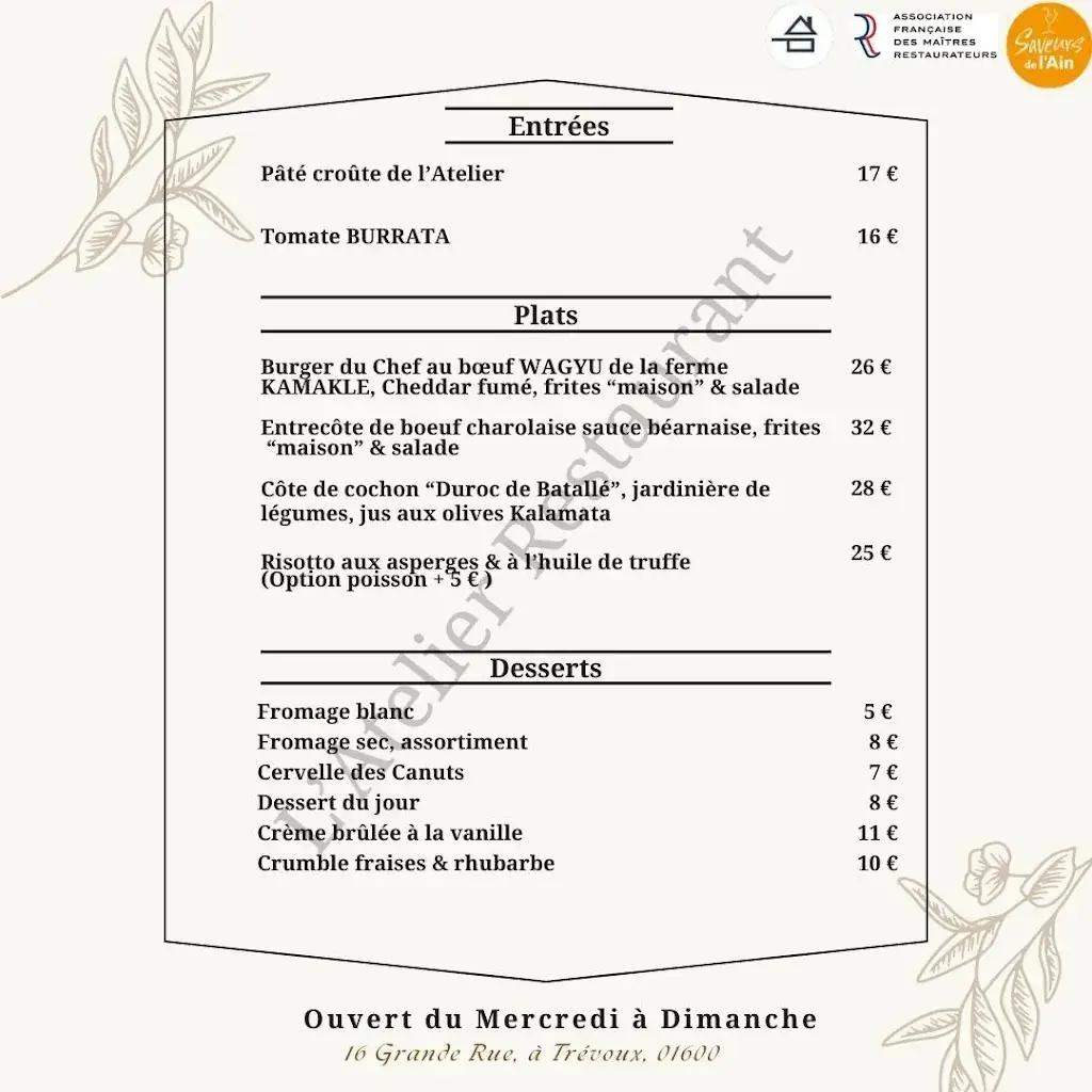 Menu_L'ATELIER Restaurant_Trévoux_image_3