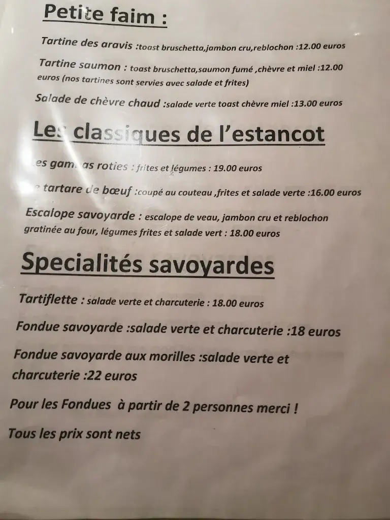 Menu_L'Estancot_Thônes_immagine_3