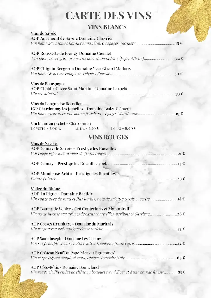 Menü_Restaurant L'Hermitage_Thônes_Bild_3