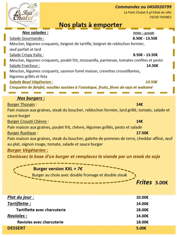 Menu_Le Petit Chalet_Thônes_image_1