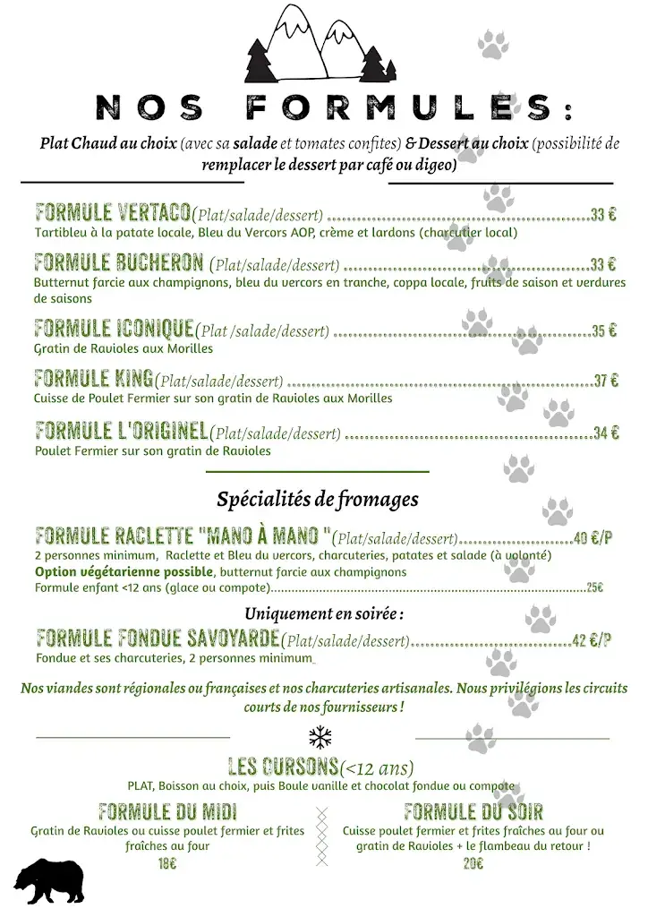 Menu_Le Banc de l'Ours Restaurant d'Alpage_Autrans_immagine_3