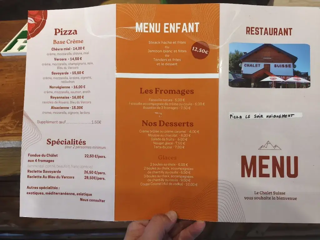 Menu_Restaurant - Le Chalet Suisse_Autrans_image_1
