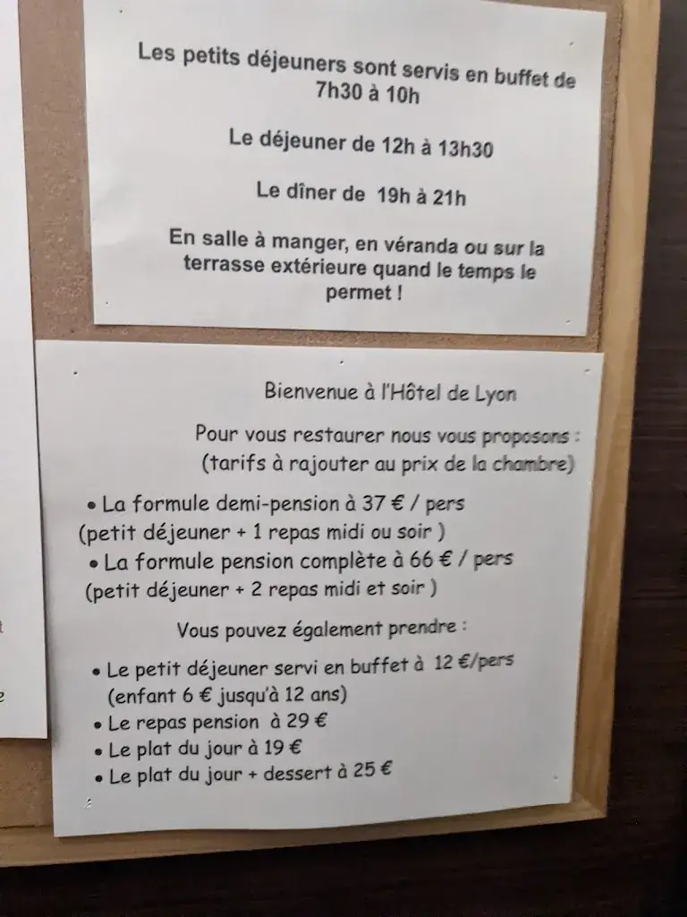 Menu_Restaurant Hôtel de Lyon_Vals-les-Bains_image_2