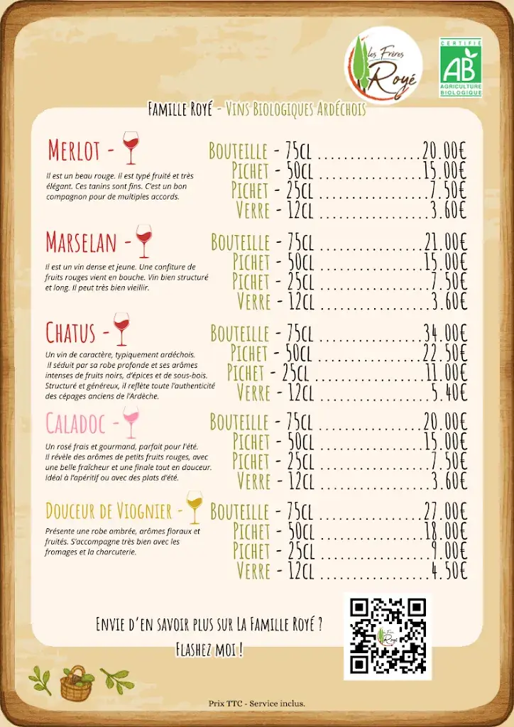 Menu_Restaurant Les Artistes - Vals les Bains_Vals-les-Bains_image_1