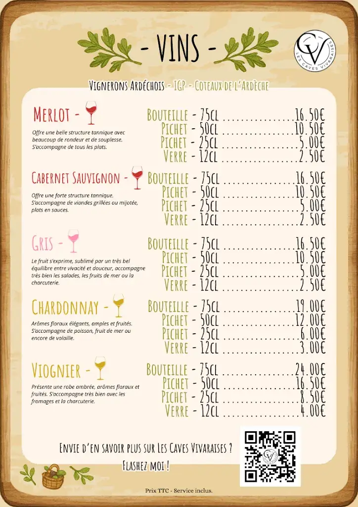 Menu_Restaurant Les Artistes - Vals les Bains_Vals-les-Bains_image_2