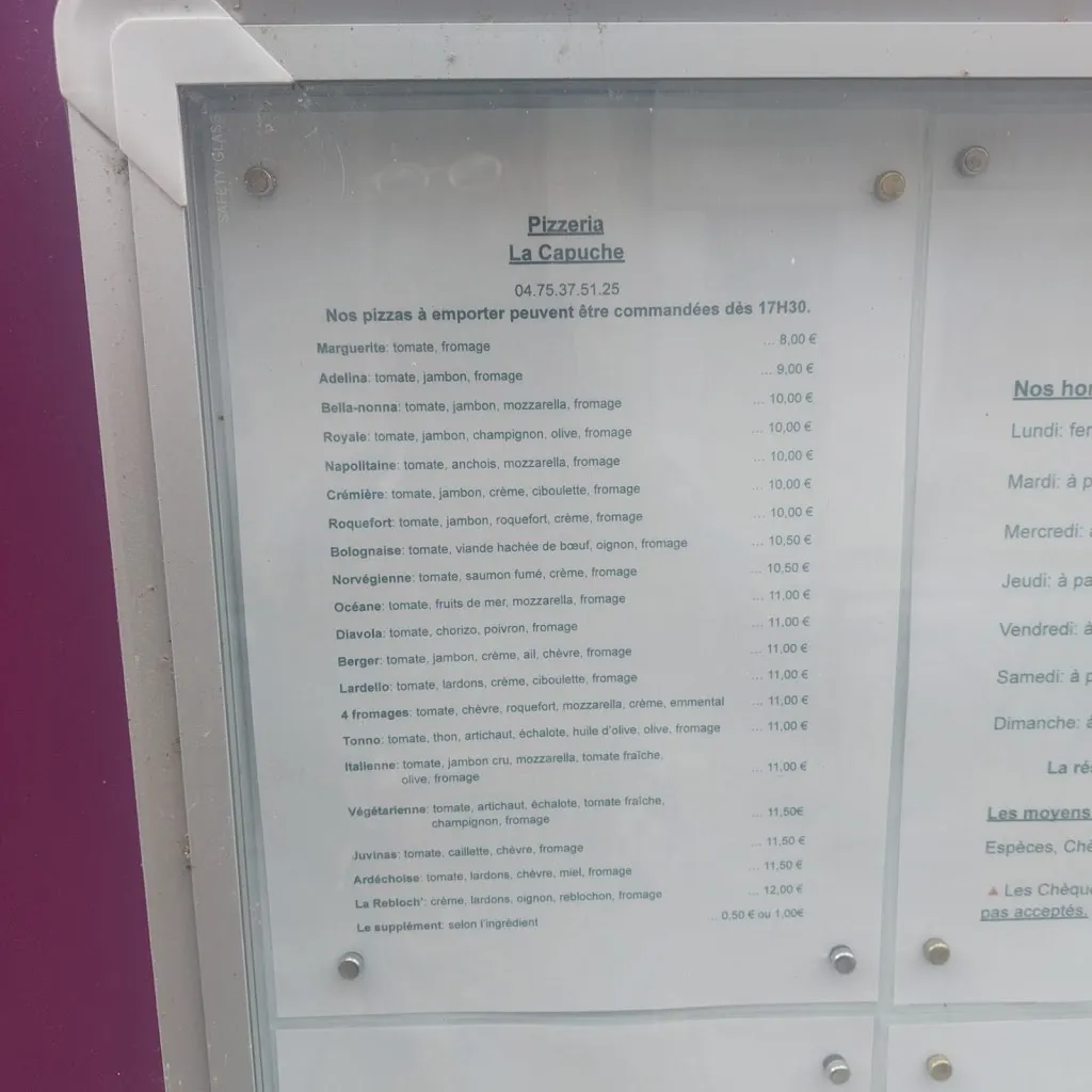 Menu_La Capuche_Vals-les-Bains_immagine_1