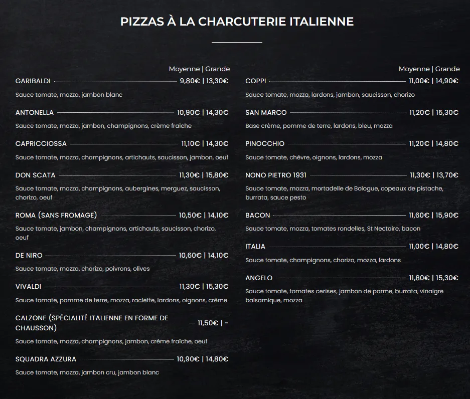 Menu_Pizza Maestro Chignat_Vertaizon_immagine_1
