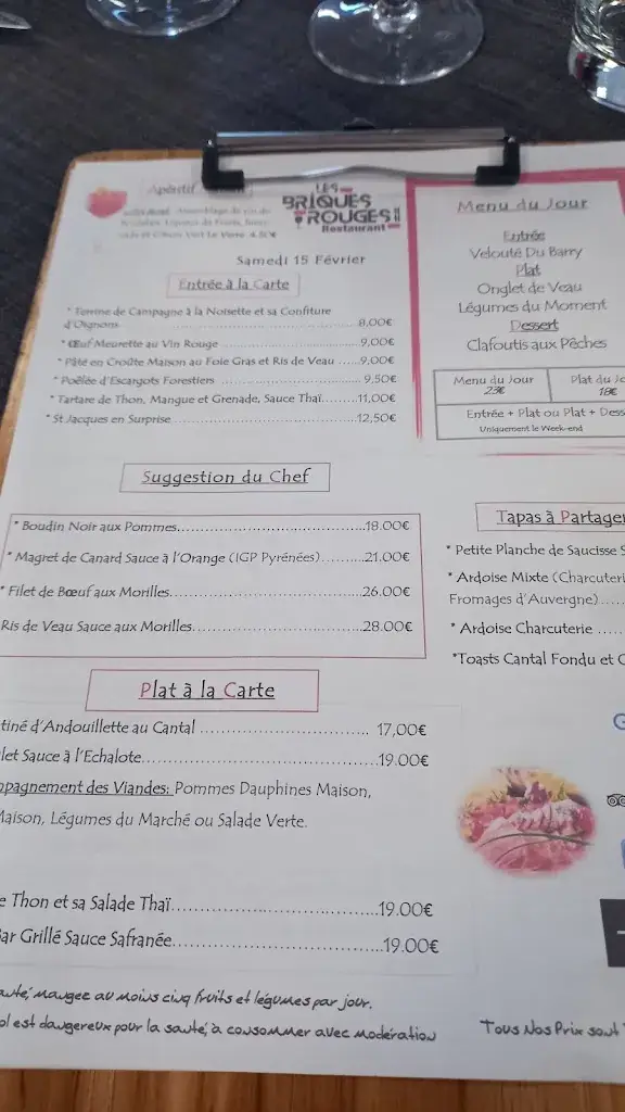 Menu_Restaurant Les briques Rouges_Veyre-Monton_image_1