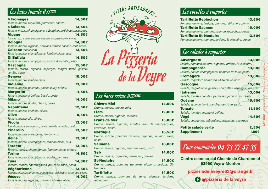Menu_Pizzeria de la Veyre_Veyre-Monton_image_1