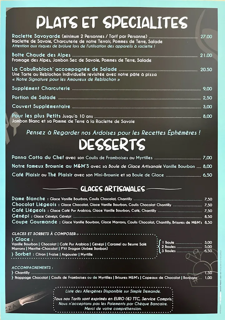 Menu_La Caburoche_Valloire_image_1