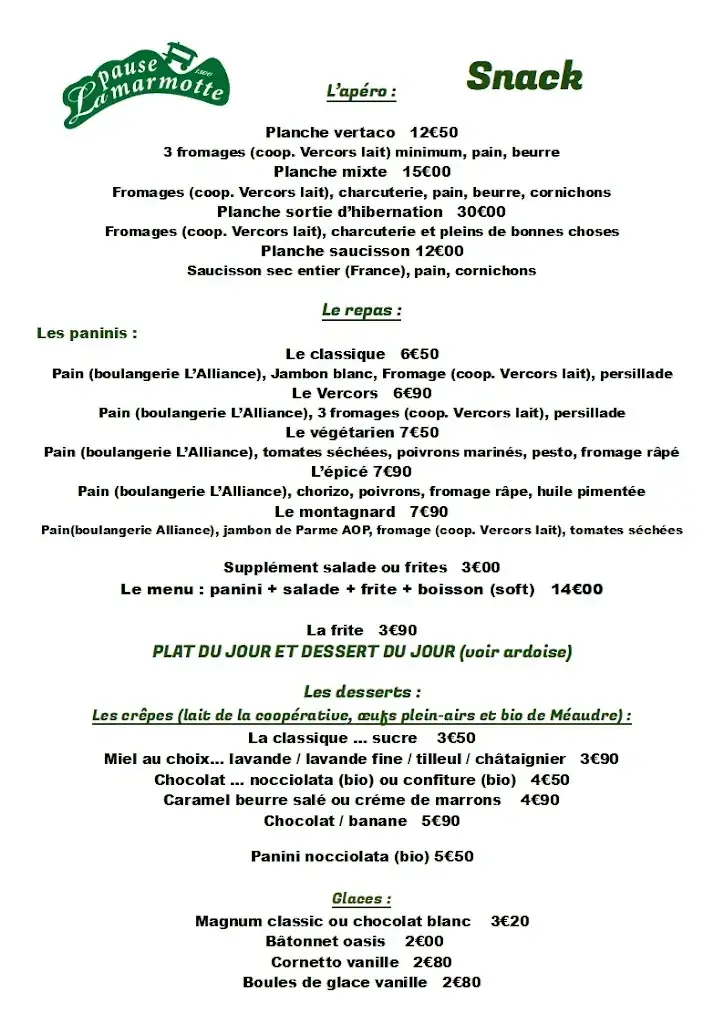 Menu_La Pause Marmotte 1300_Vercors_image_1