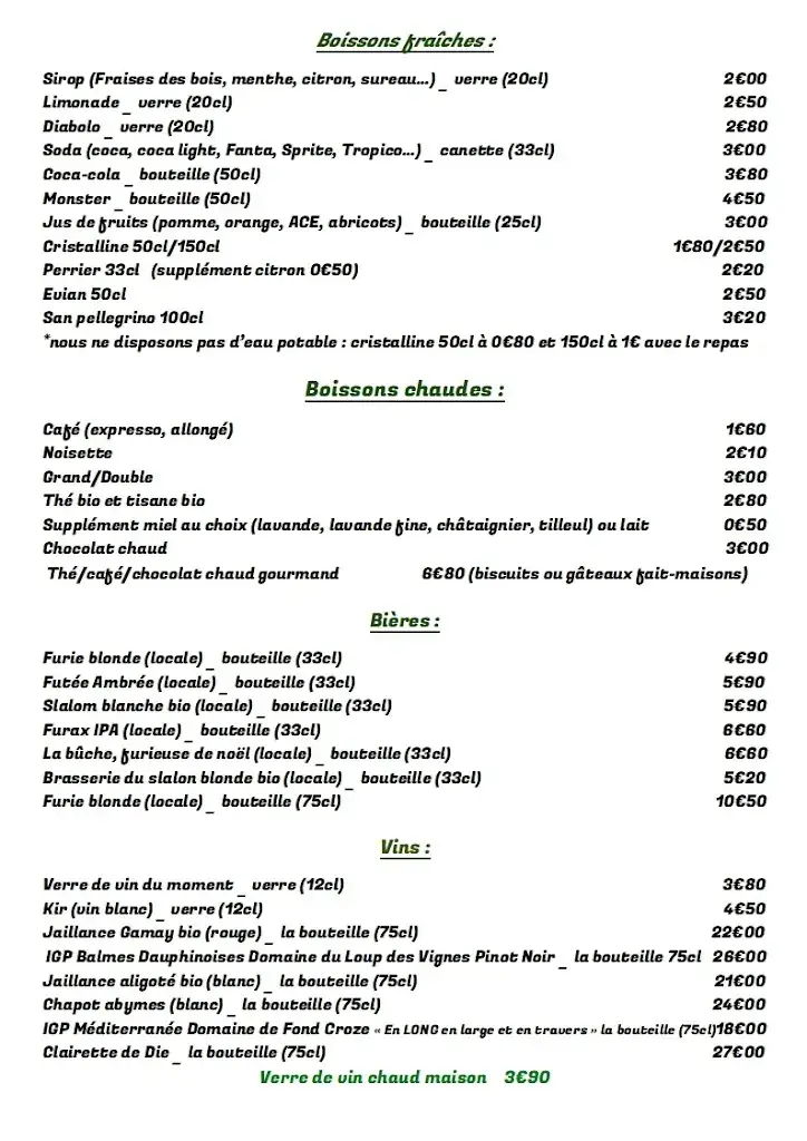 Menu_La Pause Marmotte 1300_Vercors_image_2
