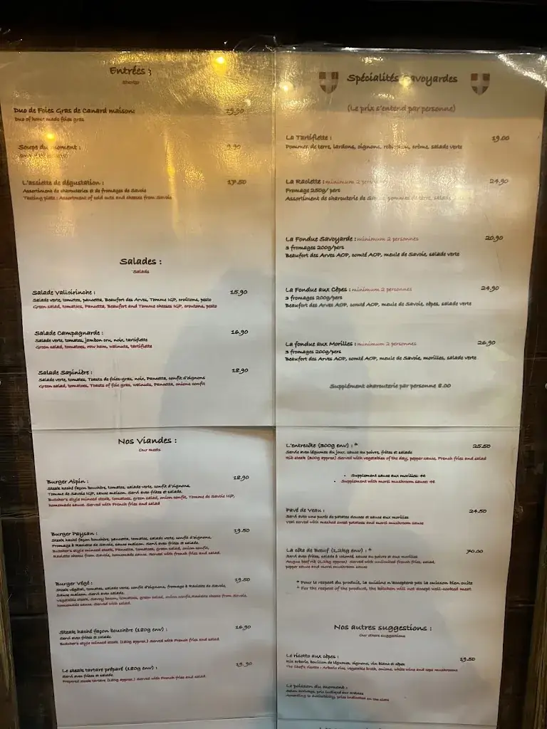 Menu_La Grange_Valloire_immagine_1