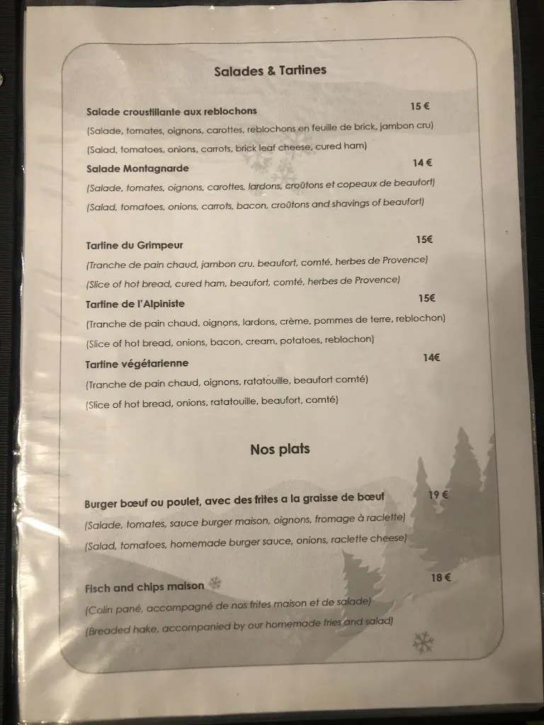 Menu_SCHUSS MOUSSE - RESTAURANT / BAR A BIERES BELGES_Valloire_image_1