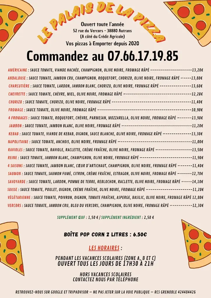 Menu_Le Palais de la Pizza - Autrans 🍕_Autrans_image_2