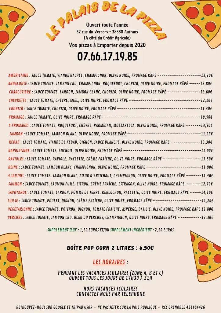 Menu_Le Palais de la Pizza - Autrans 🍕_Autrans_image_3