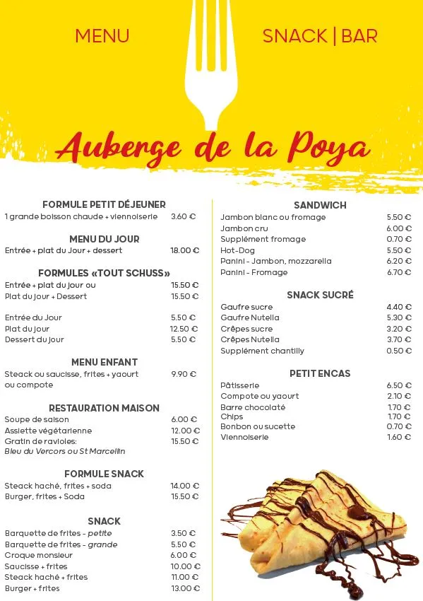 Menu_Auberge de la Poya_Vercors_image_2