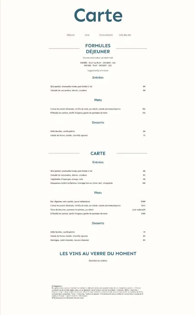 Menu_La Coupe d'Or Vichy_Vichy_image_1