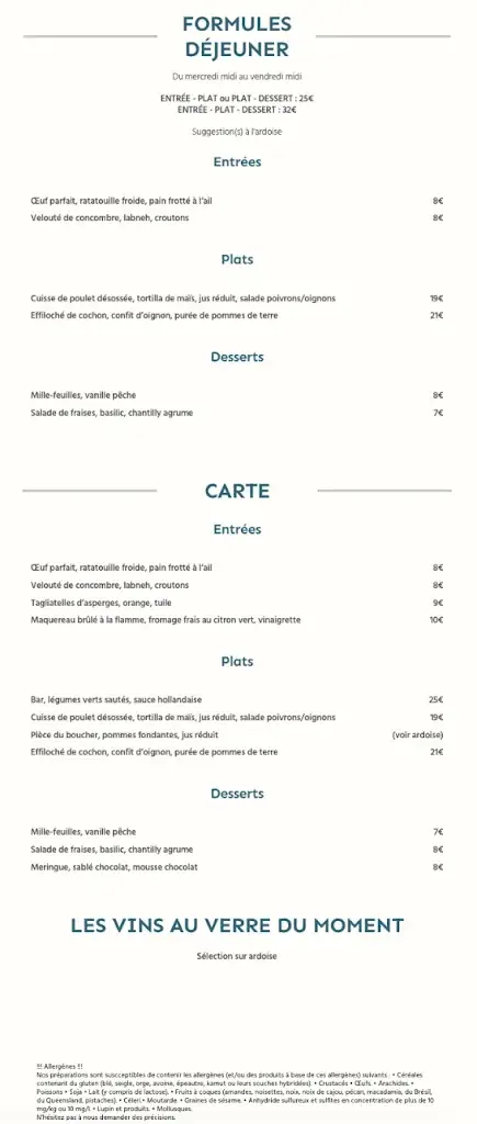 Menu_La Coupe d'Or Vichy_Vichy_image_2