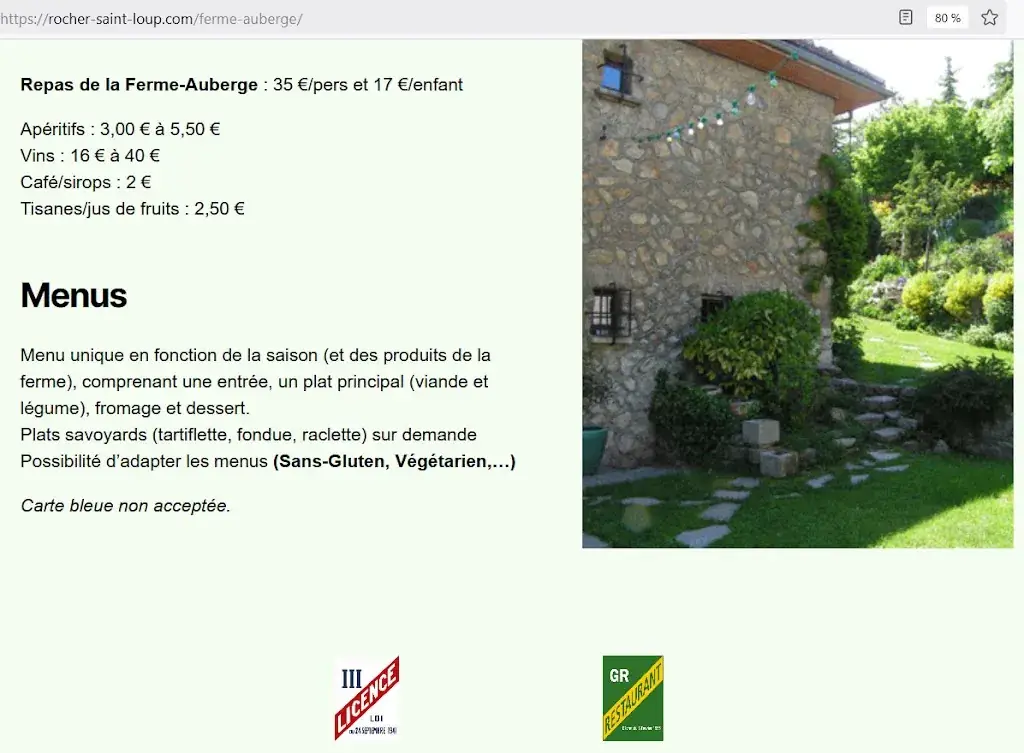Menu_Domaine du Rocher St-Loup - Ferme-Auberge & Ranch_Vif_image_1
