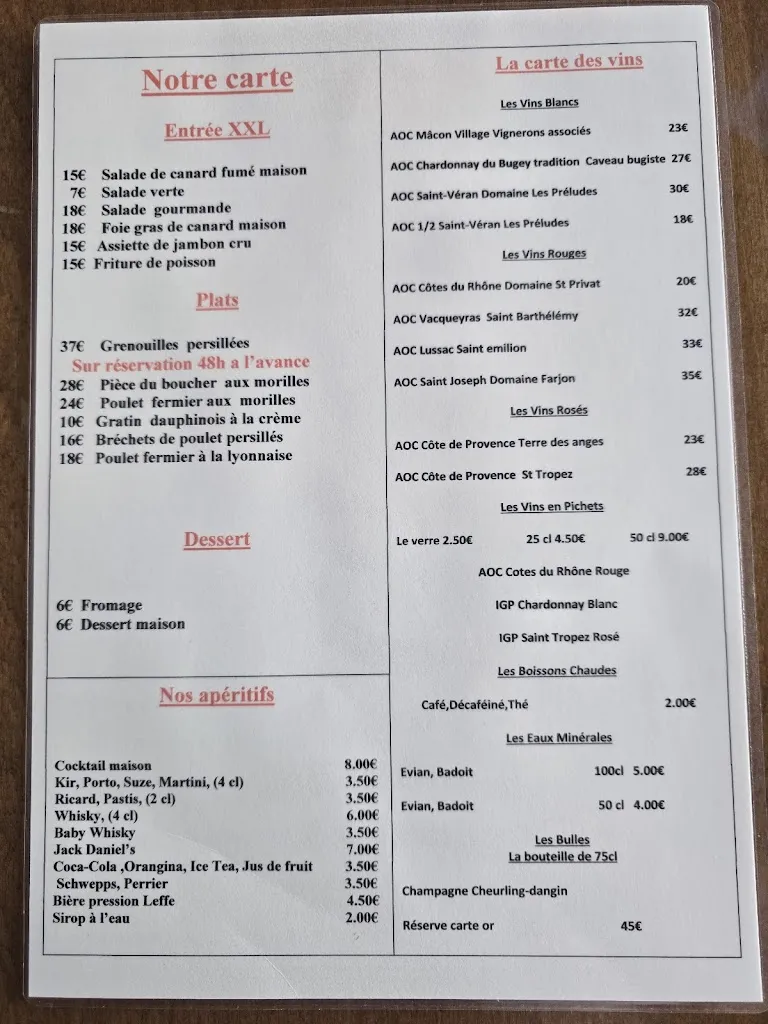 Menu_La Grenouille Restaurant_Villars-les-Dombes_image_1