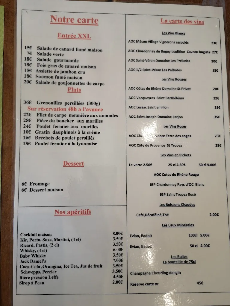 Menu_La Grenouille Restaurant_Villars-les-Dombes_image_3