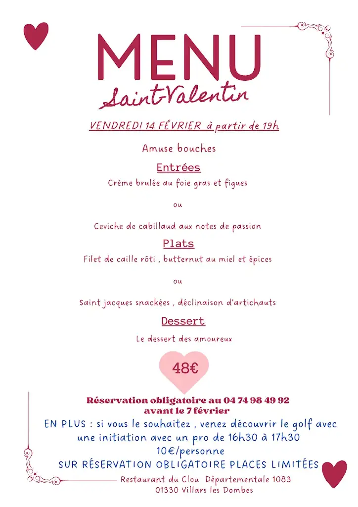 Menu_Restaurant Golf du Clou_Villars-les-Dombes_image_2