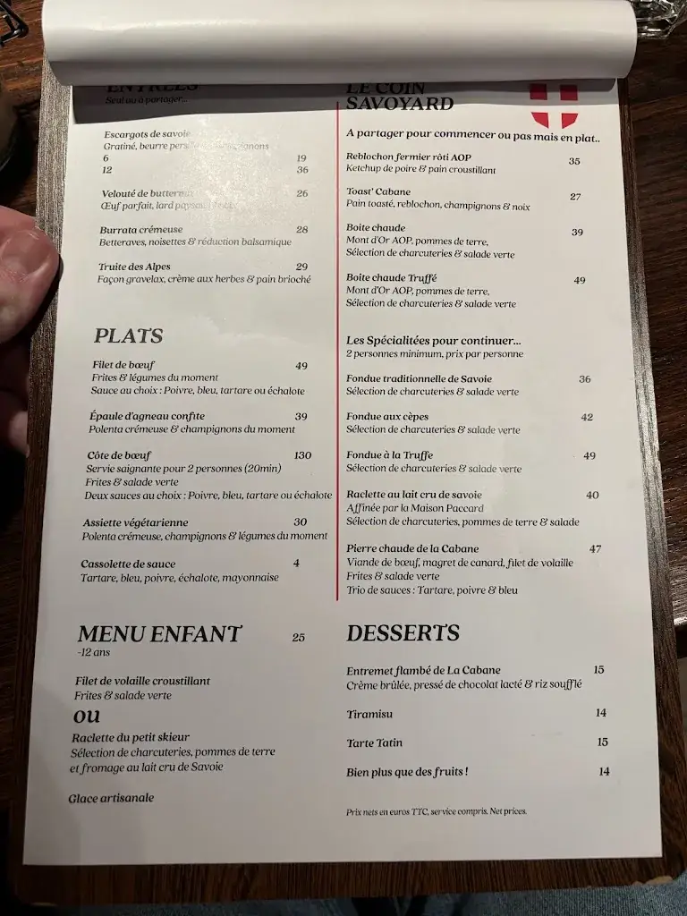 Menu_La Cabane - Restaurant_Thorens_image_1