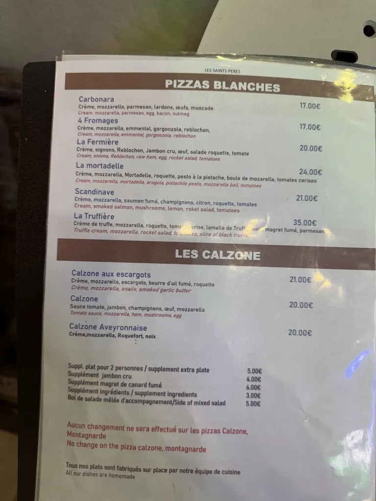 Menu_Restaurant Les Saints Pères_Thorens_immagine_1